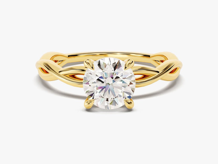 1.0CT round solitaire lab grown diamond engagement ring for sale