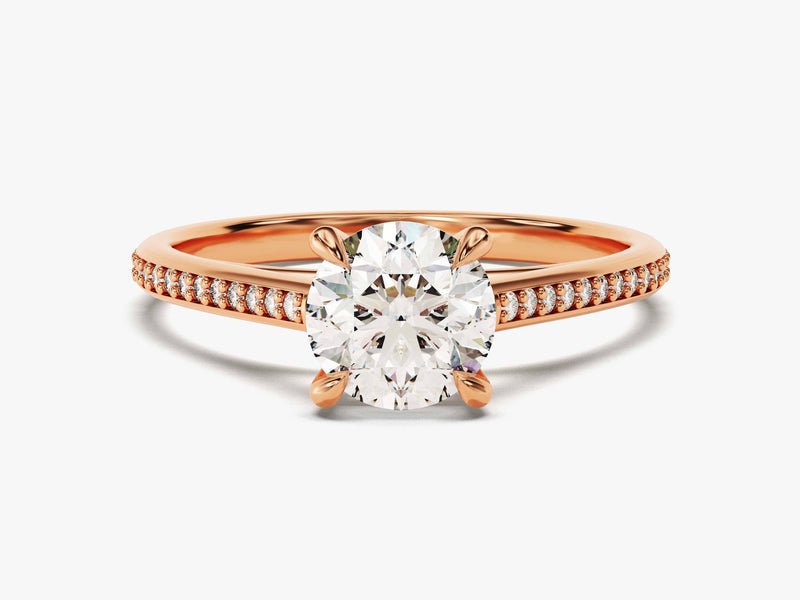 Round solitaire ring set with an IGI graded diamond