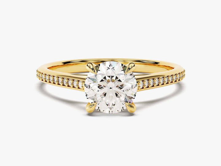 Discover round solitaire lab grown diamond engagement ring online