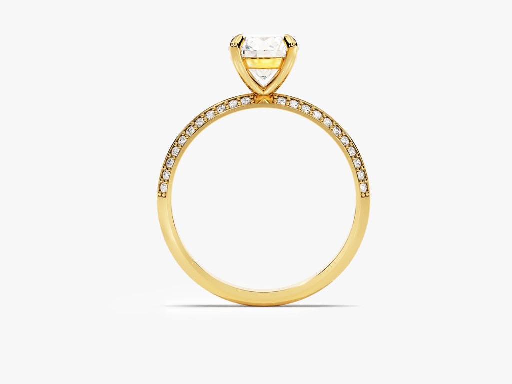 Round milgrain ring set with an IGI graded diamond