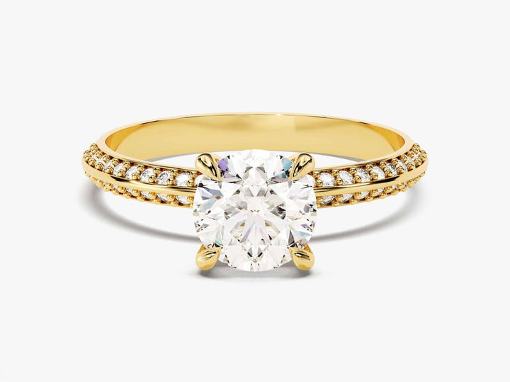 Shop round milgrain lab grown diamond engagement ring