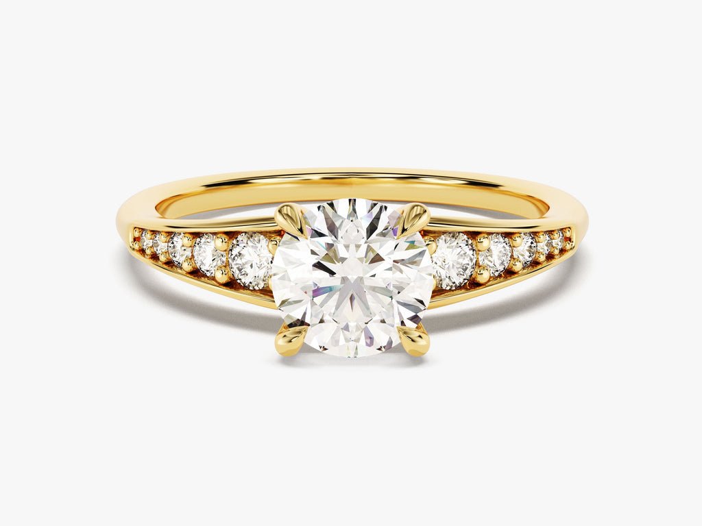 Discover round pave lab grown diamond engagement ring online