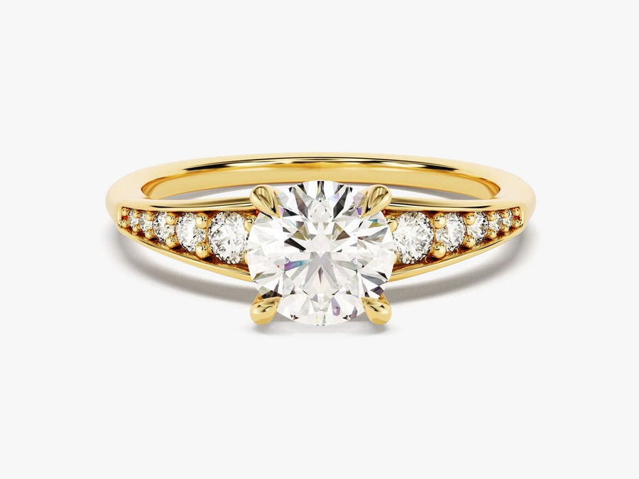 Discover round pave lab grown diamond engagement ring online