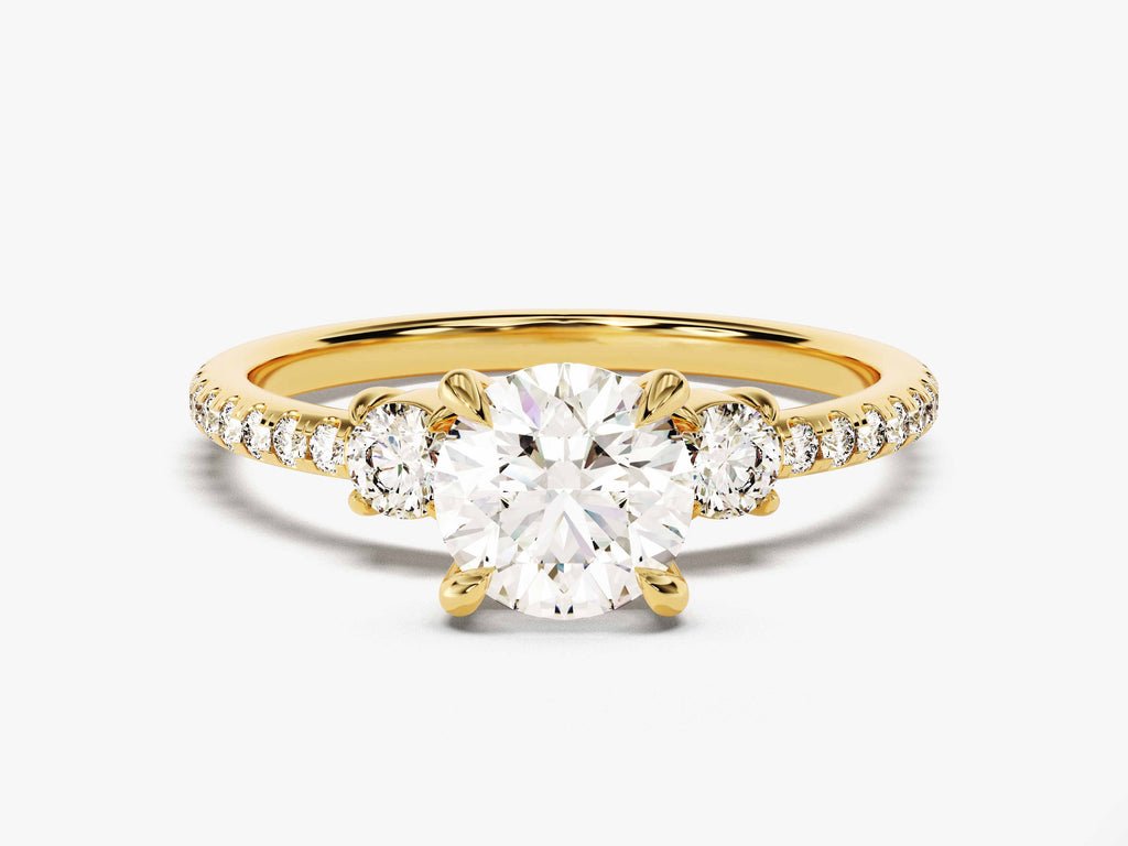 Buy 1.0CT round pave lab grown diamond engagement ring online