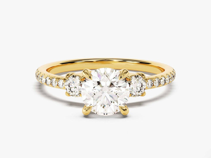 Buy 1.0CT round pave lab grown diamond engagement ring online