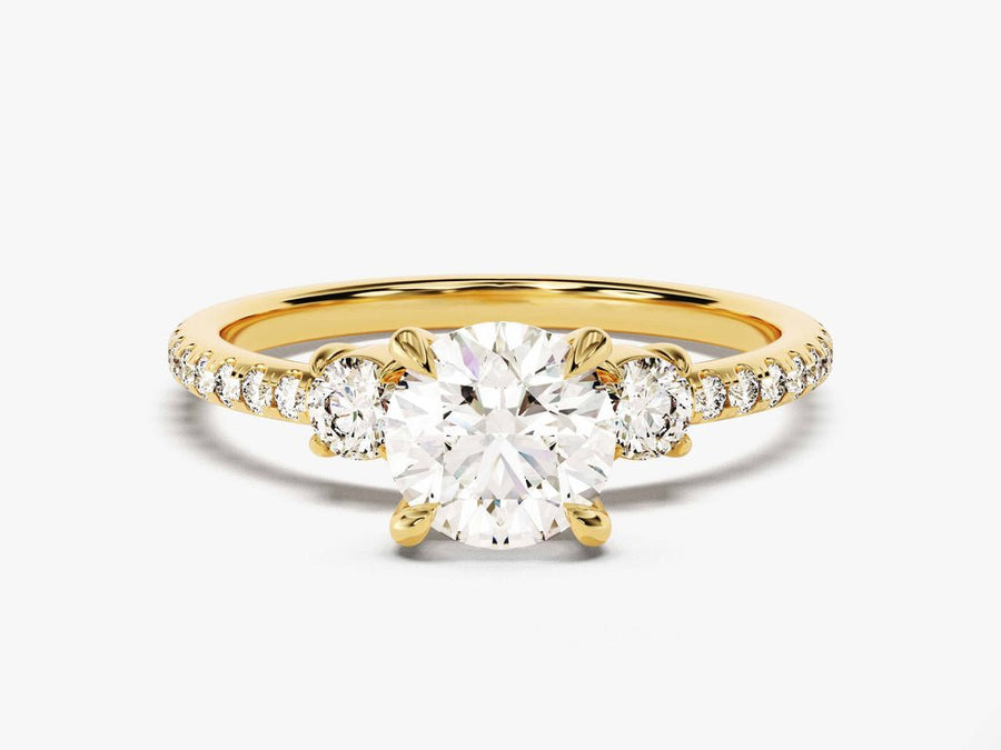 Buy 1.0CT round pave lab grown diamond engagement ring online