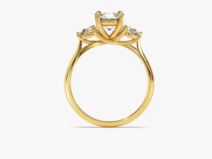 Round solitaire engagement ring close-up highlighting diamond sparkle