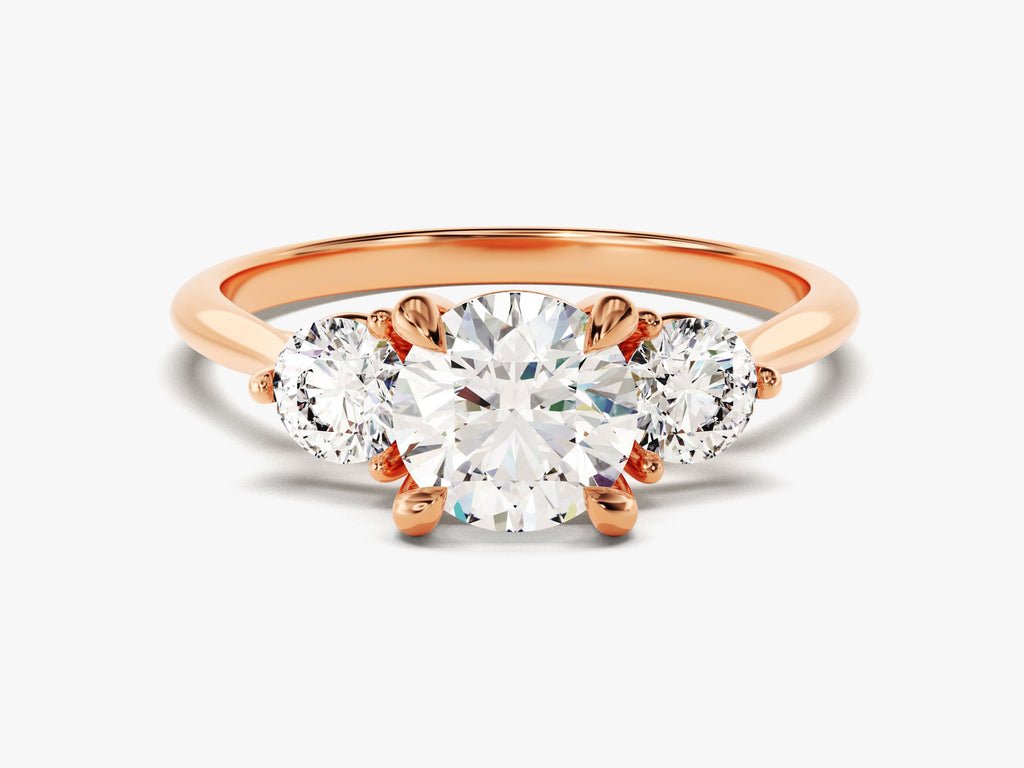 Round solitaire engagement ring close-up showing high clarity diamond clarity