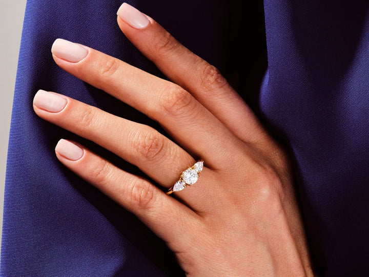 Premium round cut solitaire engagement ring crafted in solid gold