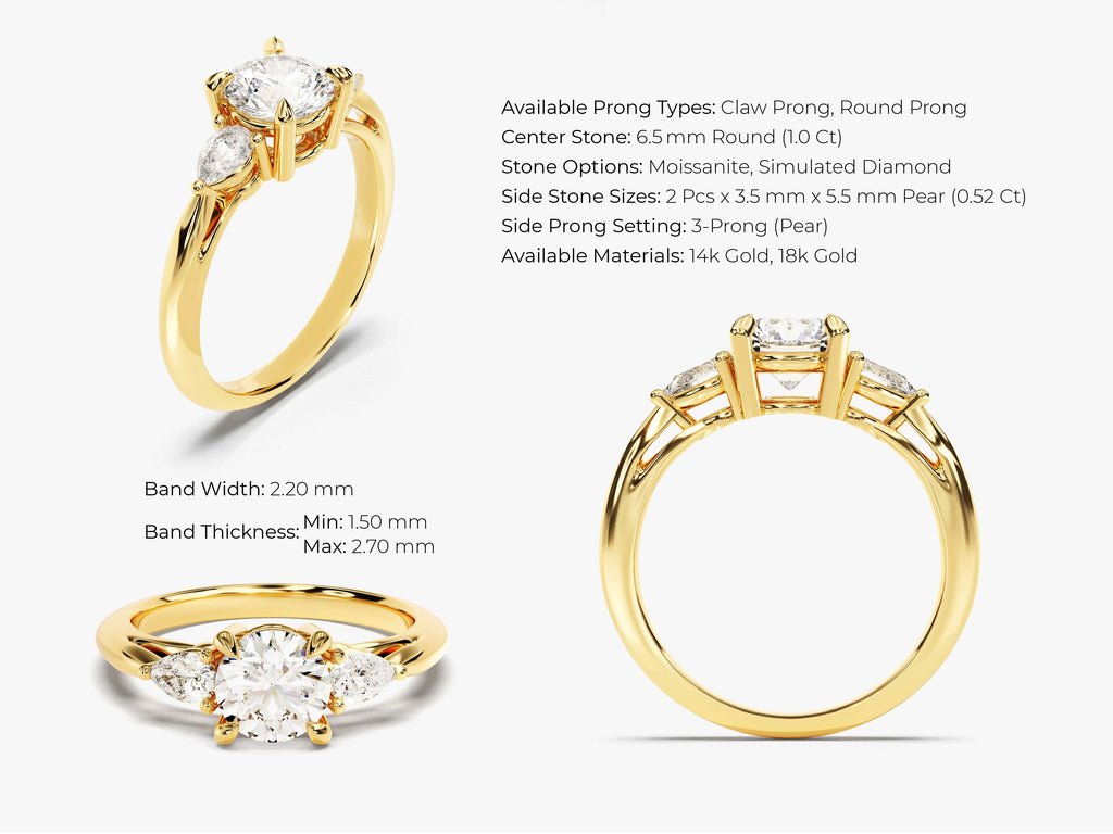Round cut engagement ring shown with authenticity certificate