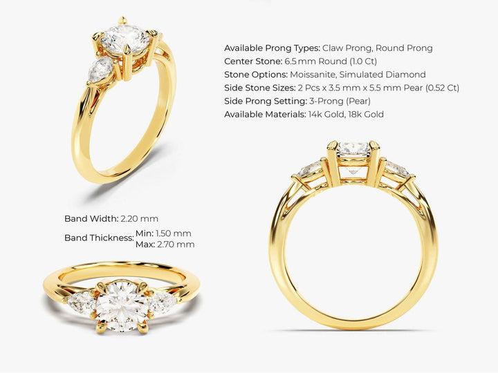 Round cut engagement ring shown with authenticity certificate