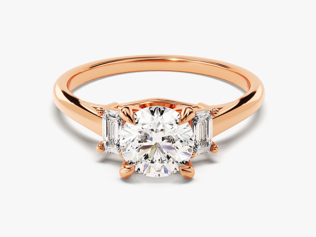 Round solitaire engagement ring offered in gold and platinum