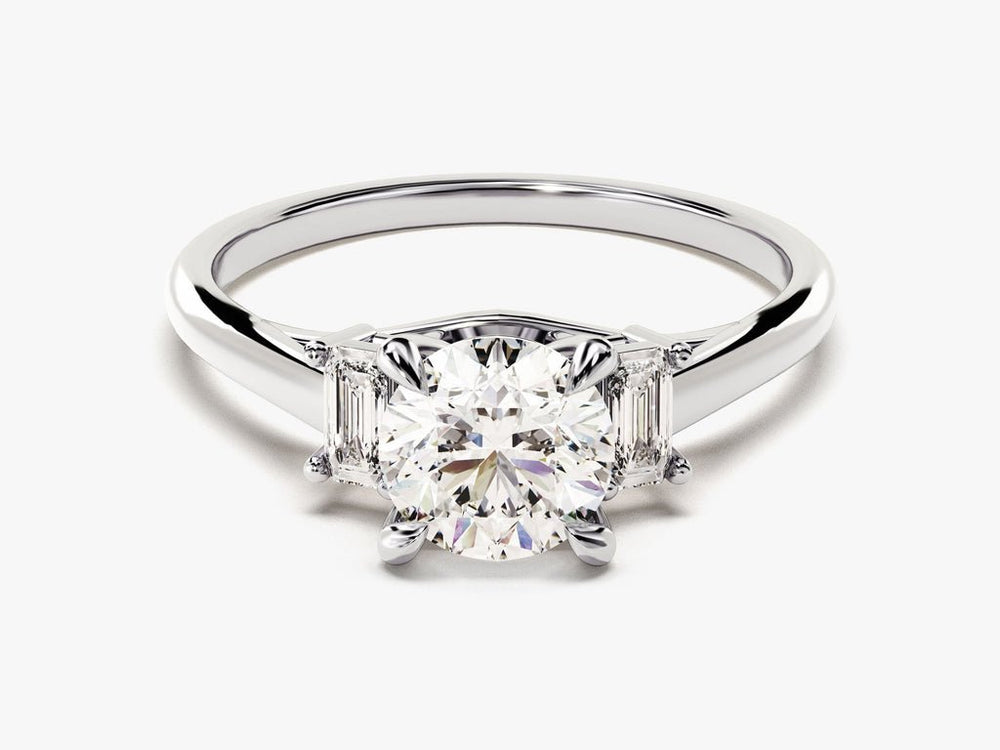 Buy round cut solitaire diamond engagement ring with free shipping