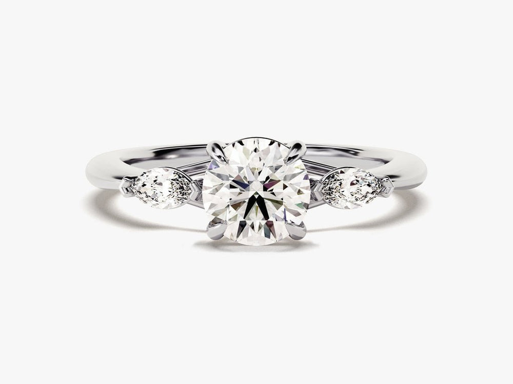 Premium round cut solitaire engagement ring crafted in solid gold