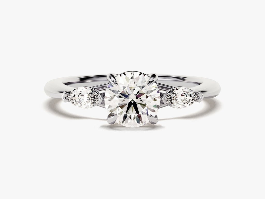 Premium round cut solitaire engagement ring crafted in solid gold