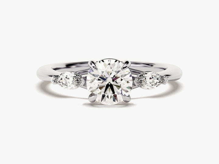 Premium round cut solitaire engagement ring crafted in solid gold