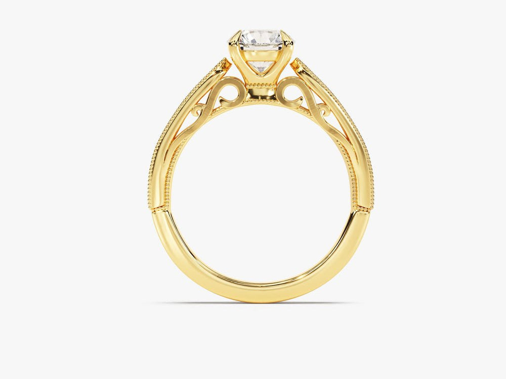 Round vintage diamond ring presented in signature gift packaging