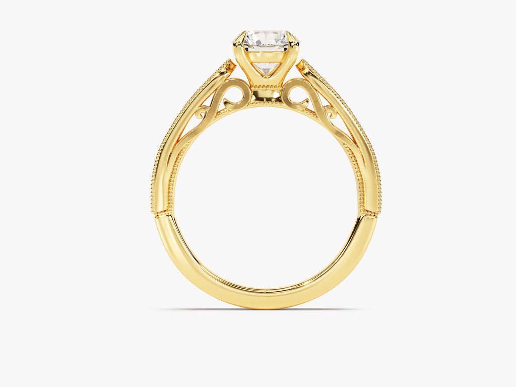 Round vintage diamond ring presented in signature gift packaging