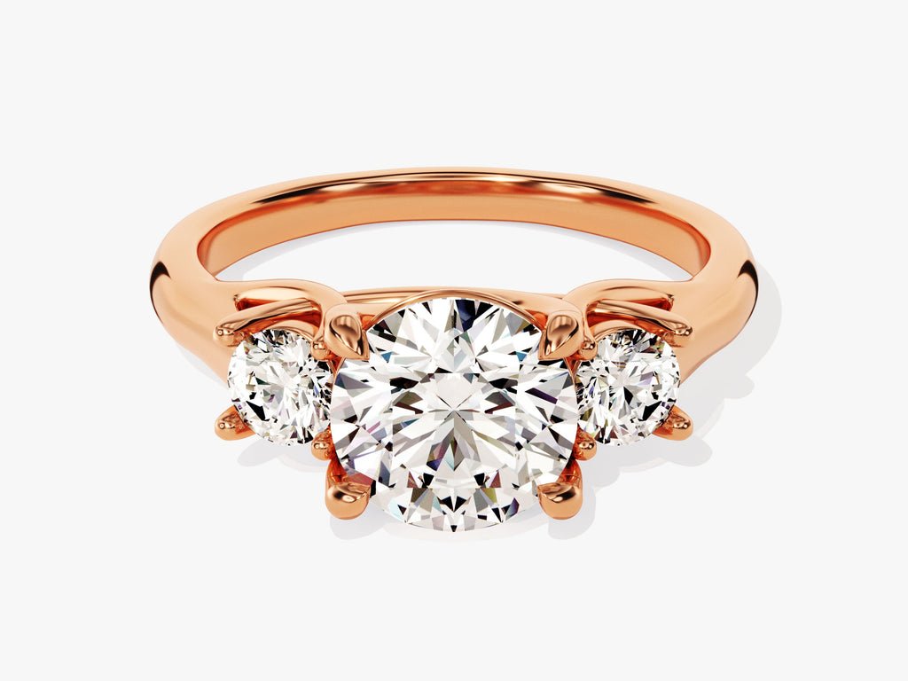 Round solitaire engagement ring offered in gold and platinum