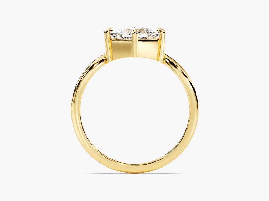 Unboxing view of princess cut solitaire diamond engagement ring