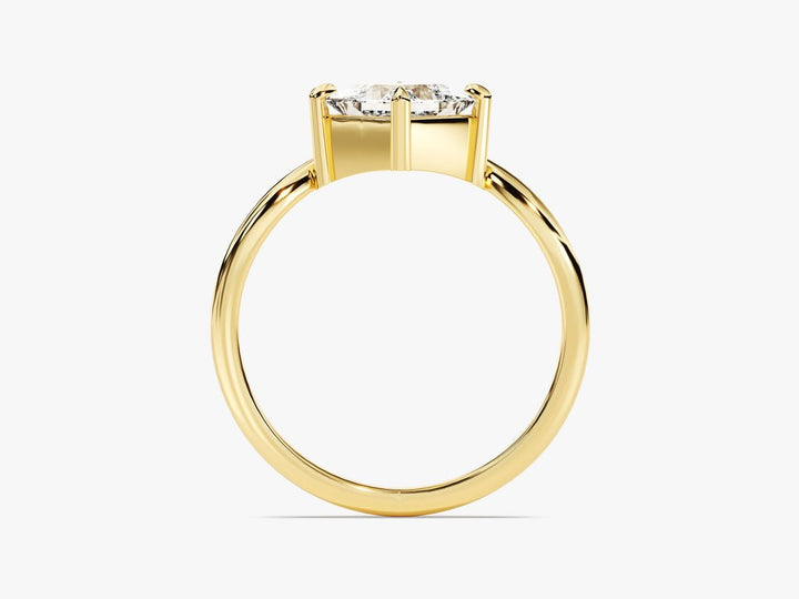 Unboxing view of princess cut solitaire diamond engagement ring
