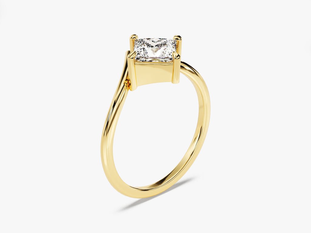 Premium princess cut solitaire engagement ring crafted in solid gold