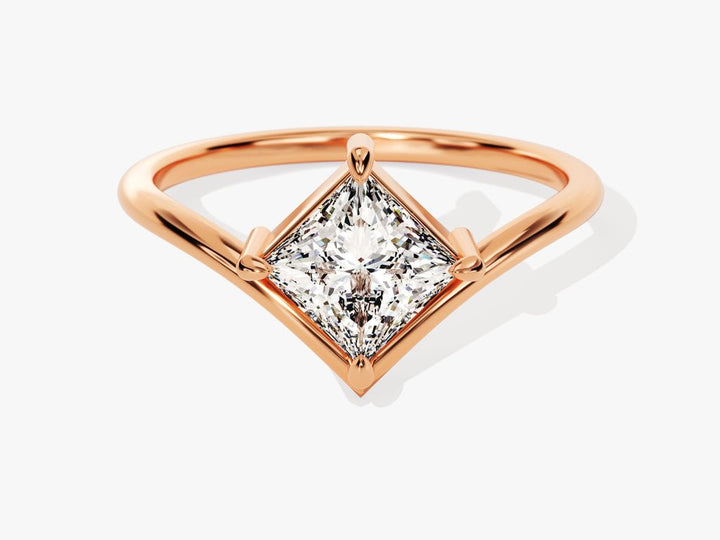 Princess solitaire diamond ring presented in signature gift packaging