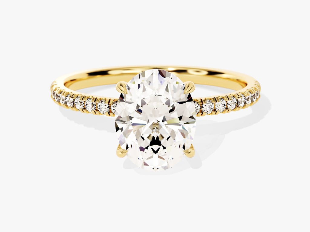 2.0CT oval hidden halo lab grown diamond engagement ring for sale