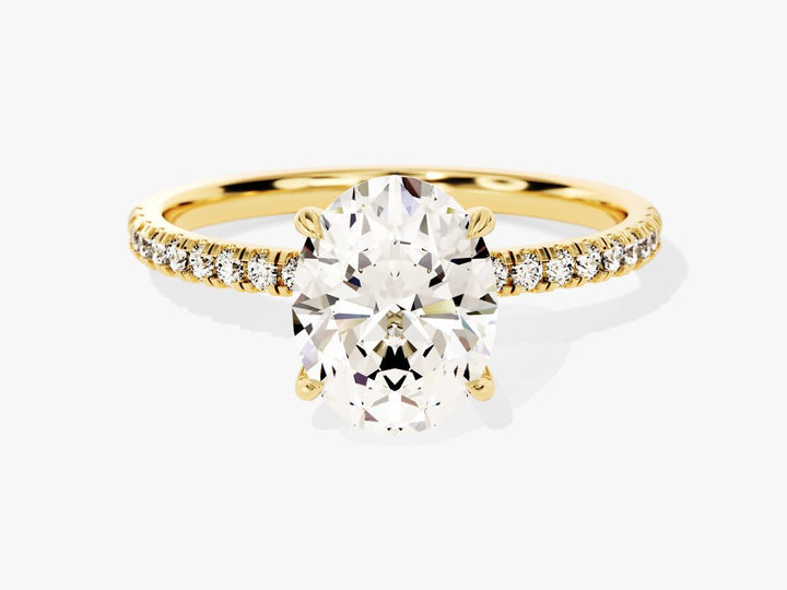 2.0CT oval hidden halo lab grown diamond engagement ring for sale