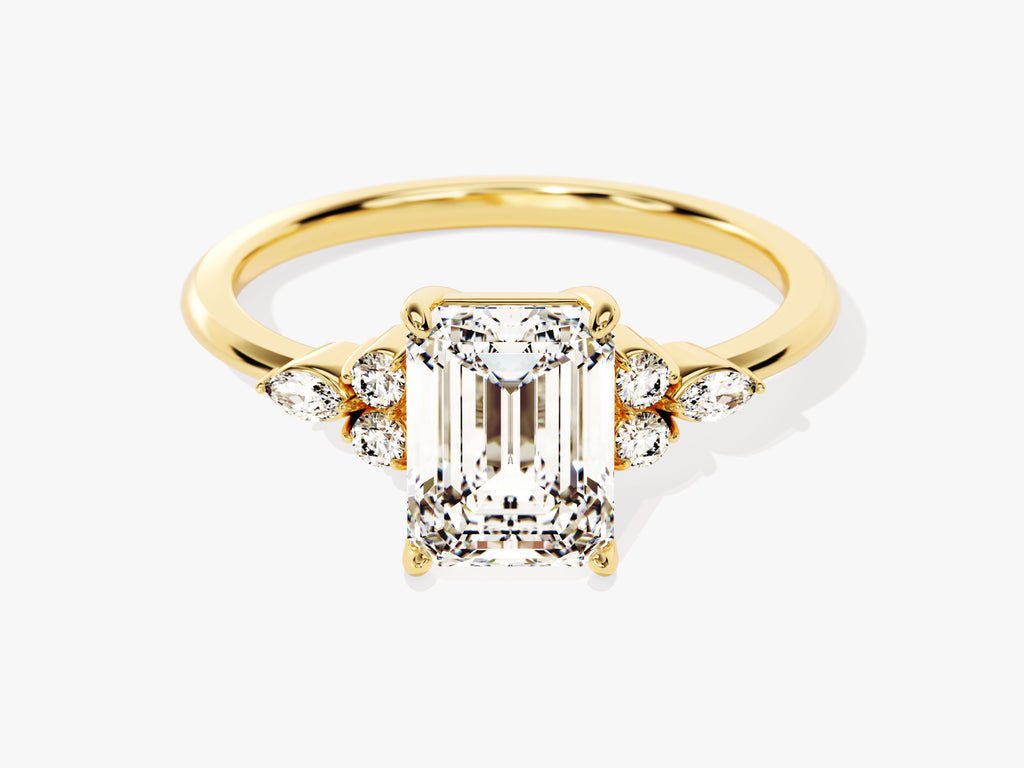 Buy 2.0CT emerald cluster lab grown diamond engagement ring online