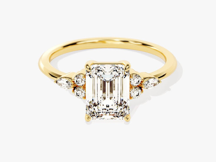Buy 2.0CT emerald cluster lab grown diamond engagement ring online