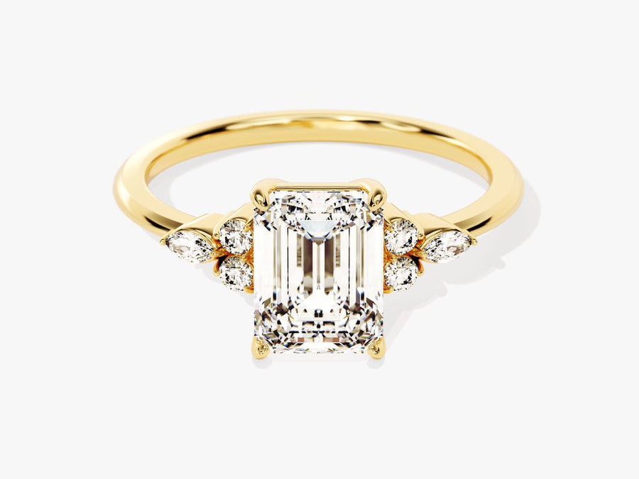 Buy 2.0CT emerald cluster lab grown diamond engagement ring online