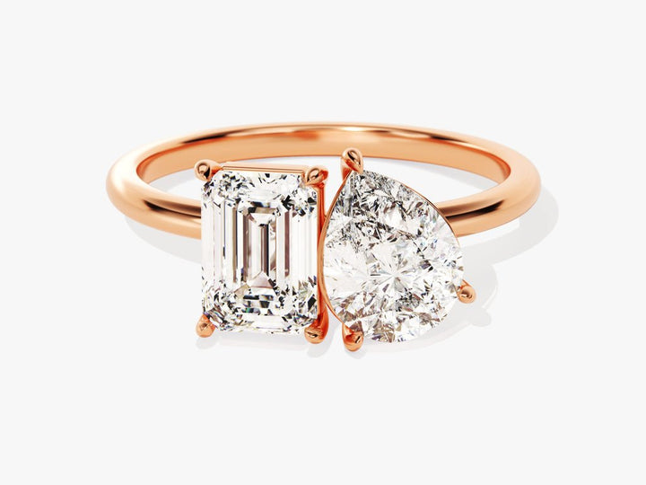 Pear solitaire lab grown diamond ring side profile in gold setting