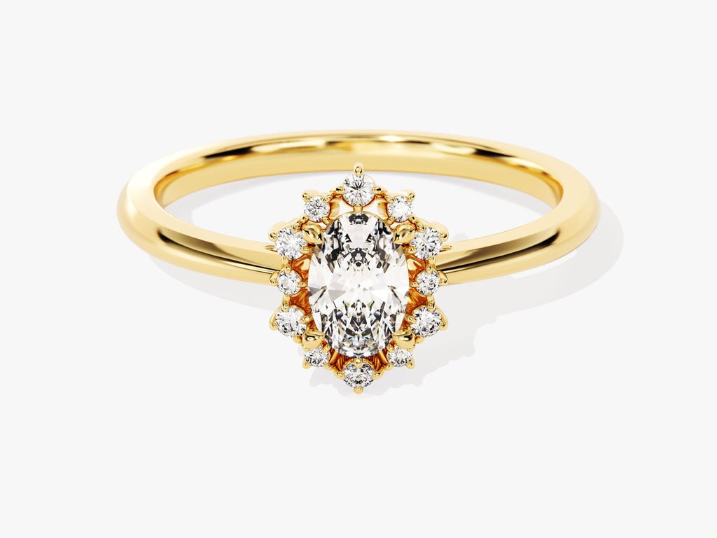 0.50CT oval cluster lab grown diamond engagement ring for sale