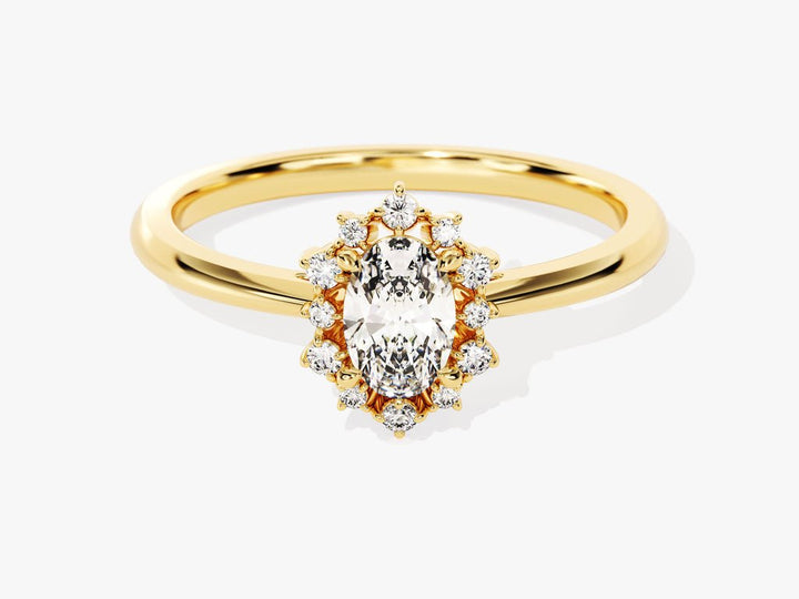 0.50CT oval cluster lab grown diamond engagement ring for sale