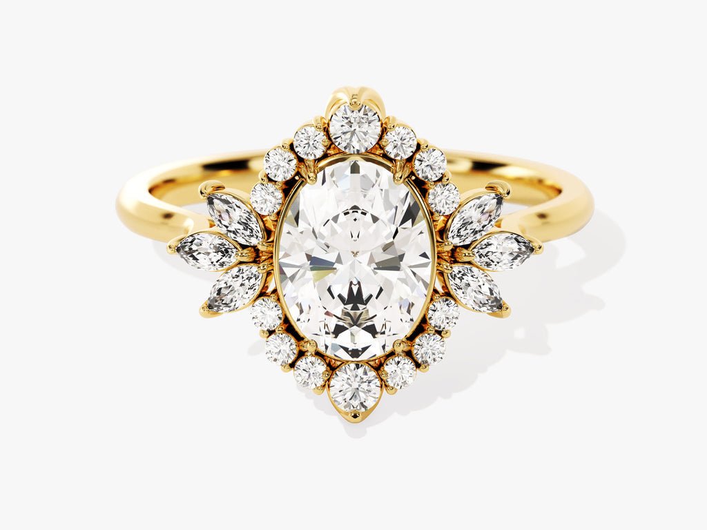 Buy 1.50CT oval cluster lab grown diamond engagement ring online