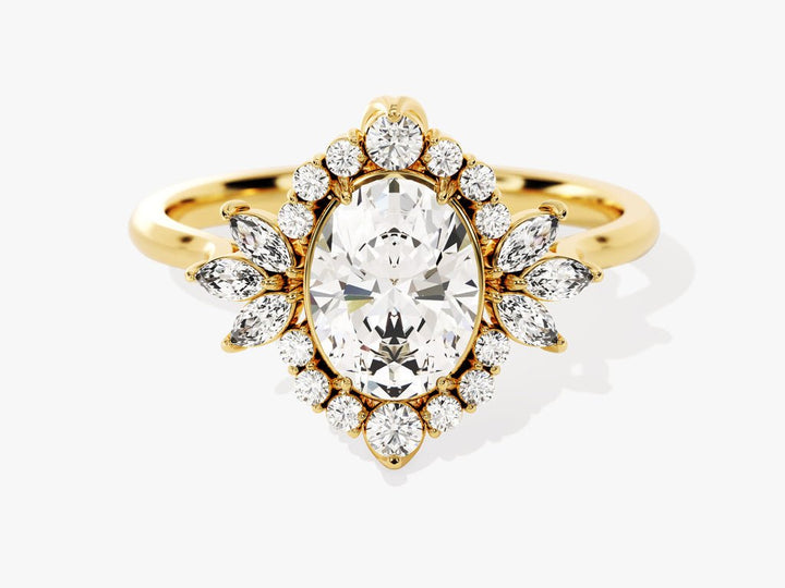 Buy 1.50CT oval cluster lab grown diamond engagement ring online