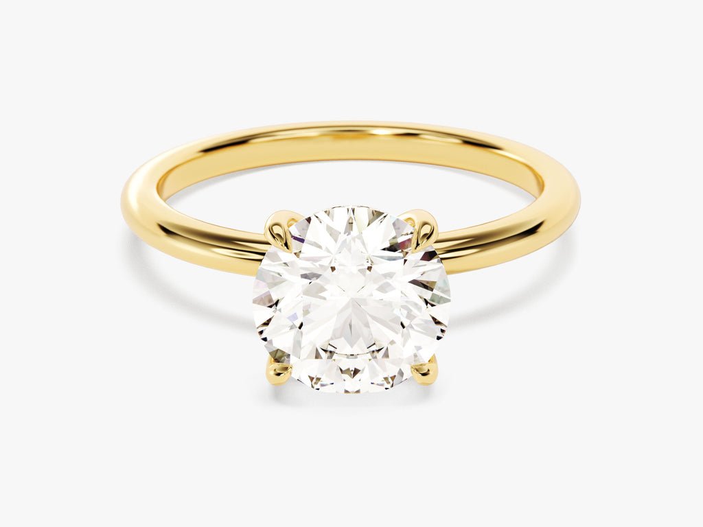 Discover round hidden halo lab grown diamond engagement ring online