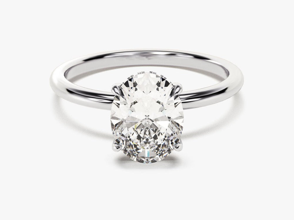 Shop the oval cut hidden halo engagement ring collection online