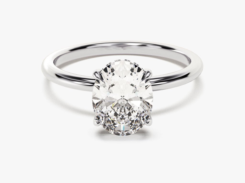 Shop the oval cut hidden halo engagement ring collection online