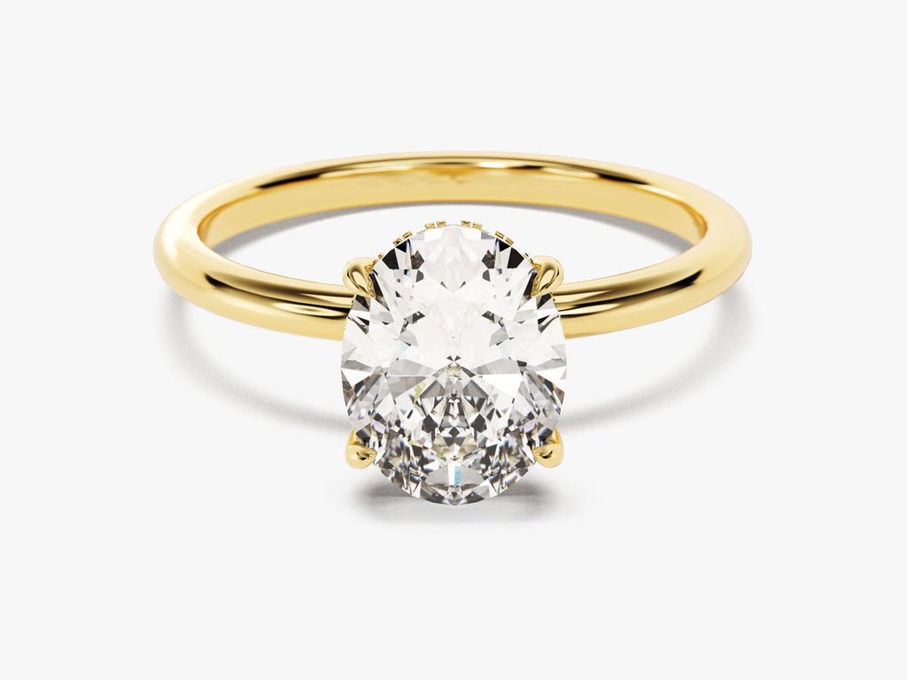 2.0CT oval cut hidden halo engagement ring available to buy now