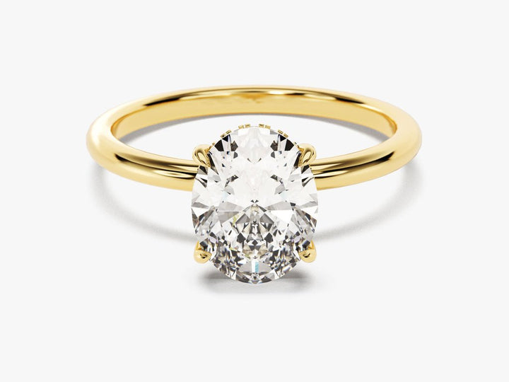 2.0CT oval cut hidden halo engagement ring available to buy now