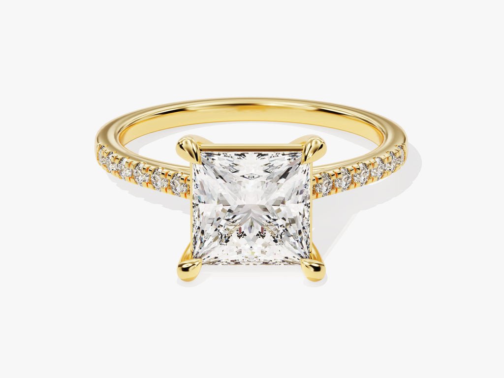 Buy 2.0CT princess pave lab grown diamond engagement ring online