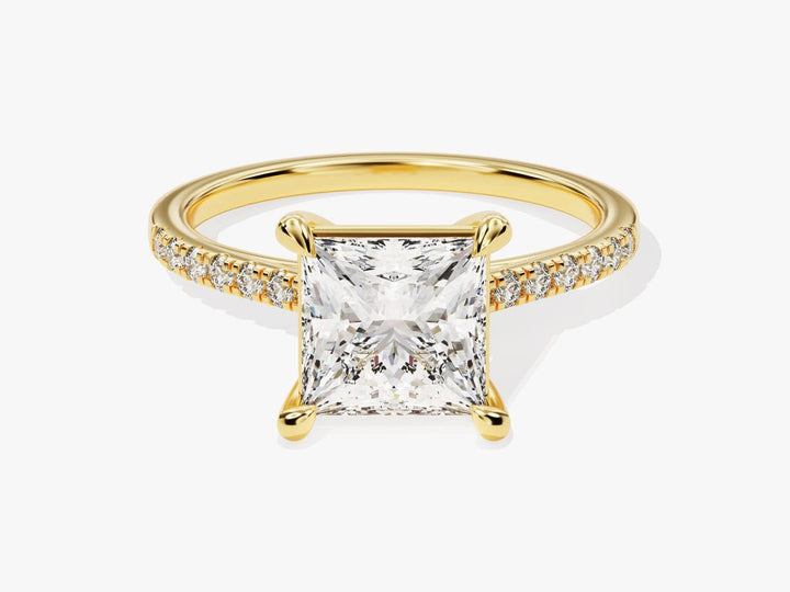 Buy 2.0CT princess pave lab grown diamond engagement ring online