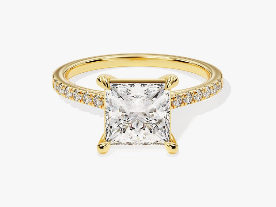 Buy 2.0CT princess pave lab grown diamond engagement ring online