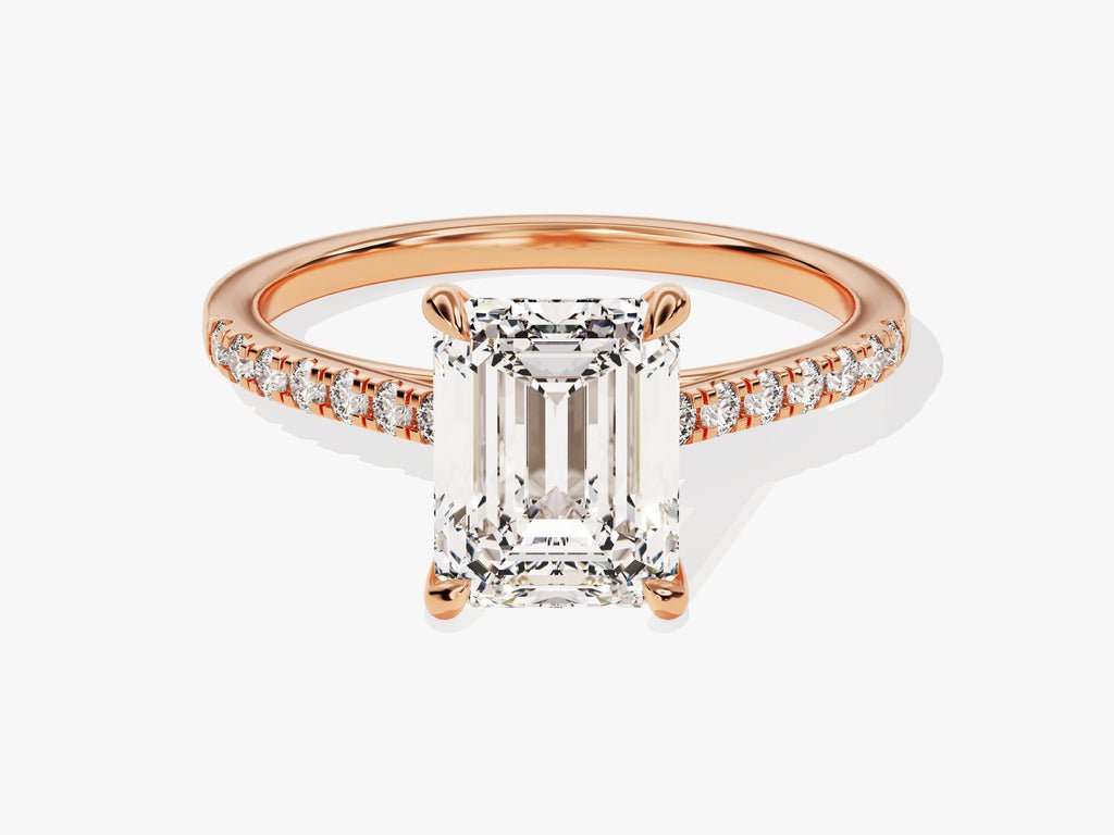 Shop the emerald cut pave engagement ring collection online