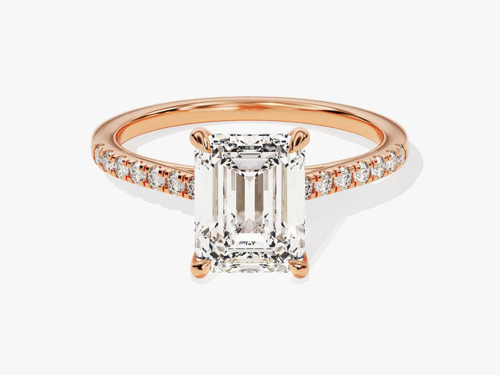 Shop the emerald cut pave engagement ring collection online