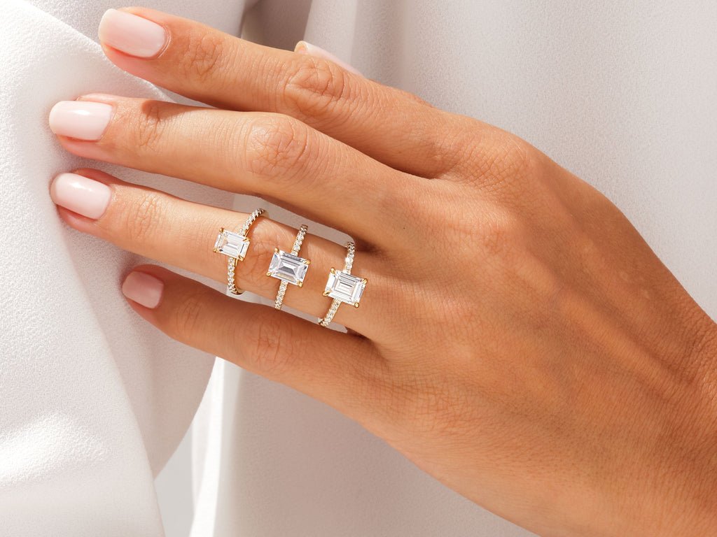 Emerald pave diamond ring presented in signature gift packaging