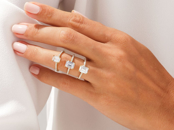 Emerald pave diamond ring presented in signature gift packaging