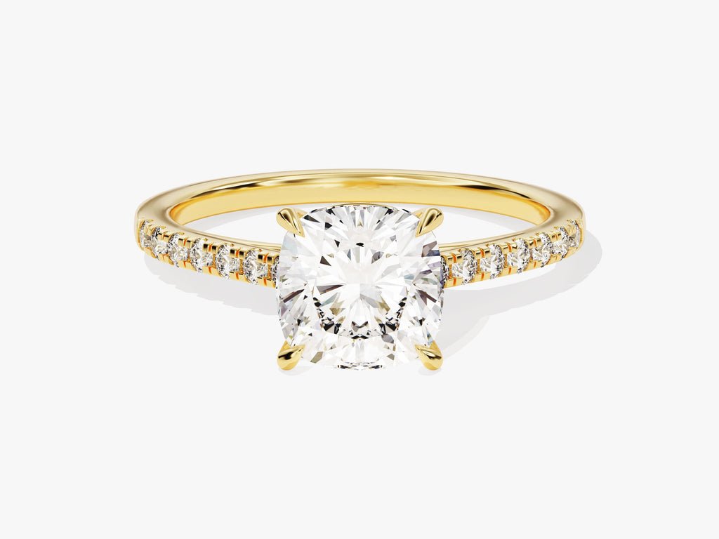 2.0CT cushion cut pave engagement ring available to buy now